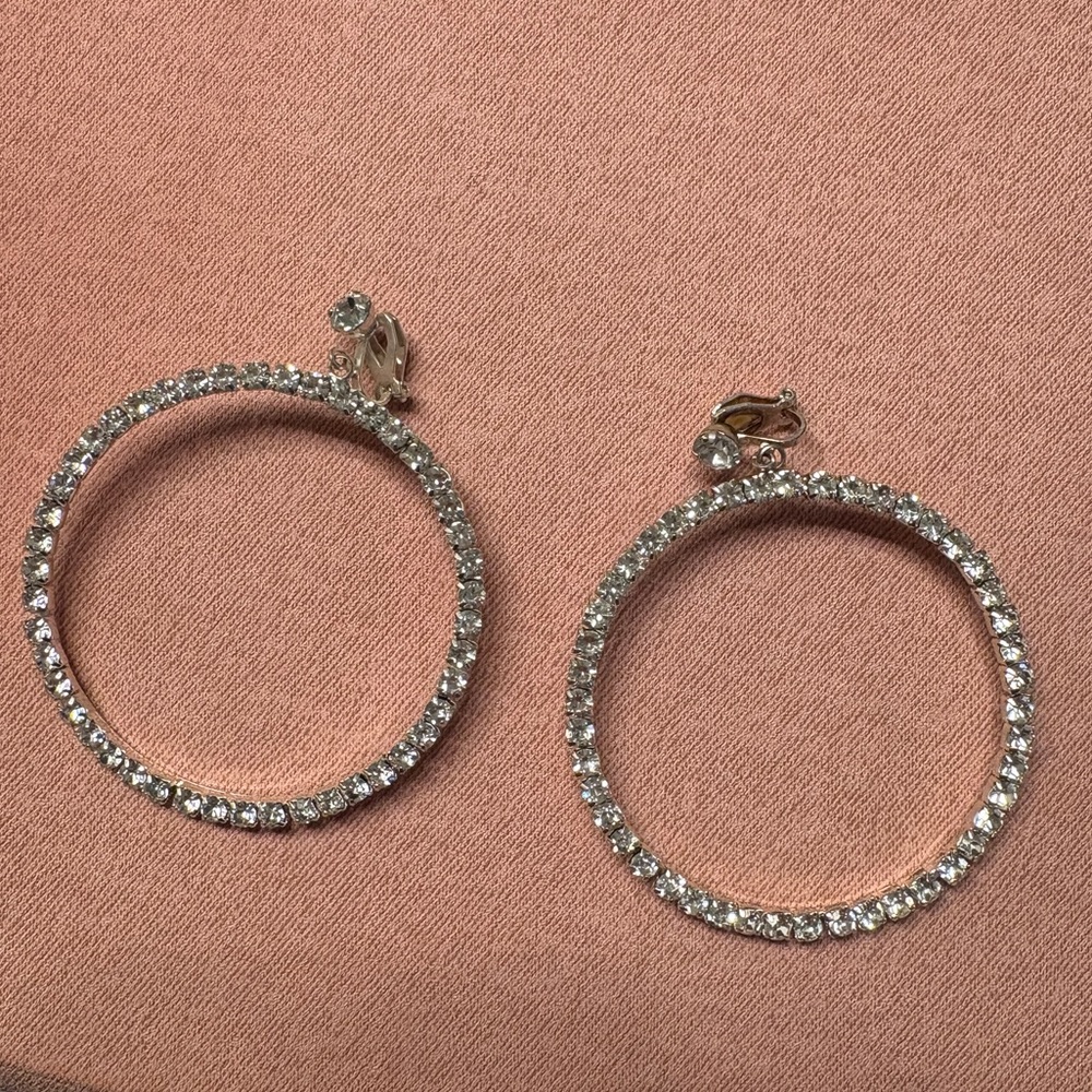 🤍Clips earrings with crystal 🤍